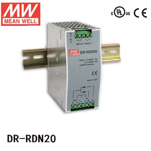 원본 MEAN WELL DR-RDN20 20A Din 레일 장착 전원 공급 장치 중복 모듈 역방향 전압 30V